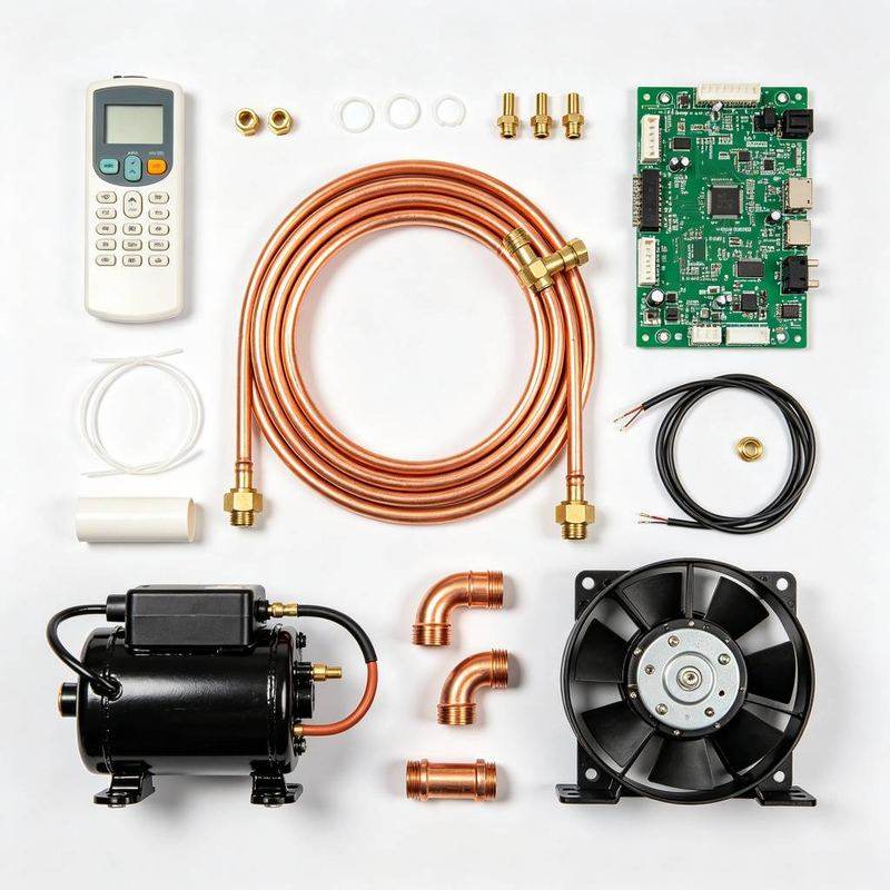 AC Installation Kit & Spare Parts — 3M Pipe + PCB + Motor